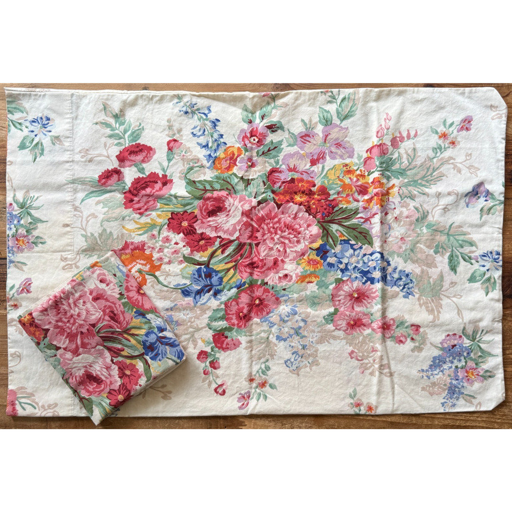 Pair (2) Ralph Lauren Southampton Beach House Standard Pillowcases Floral Set